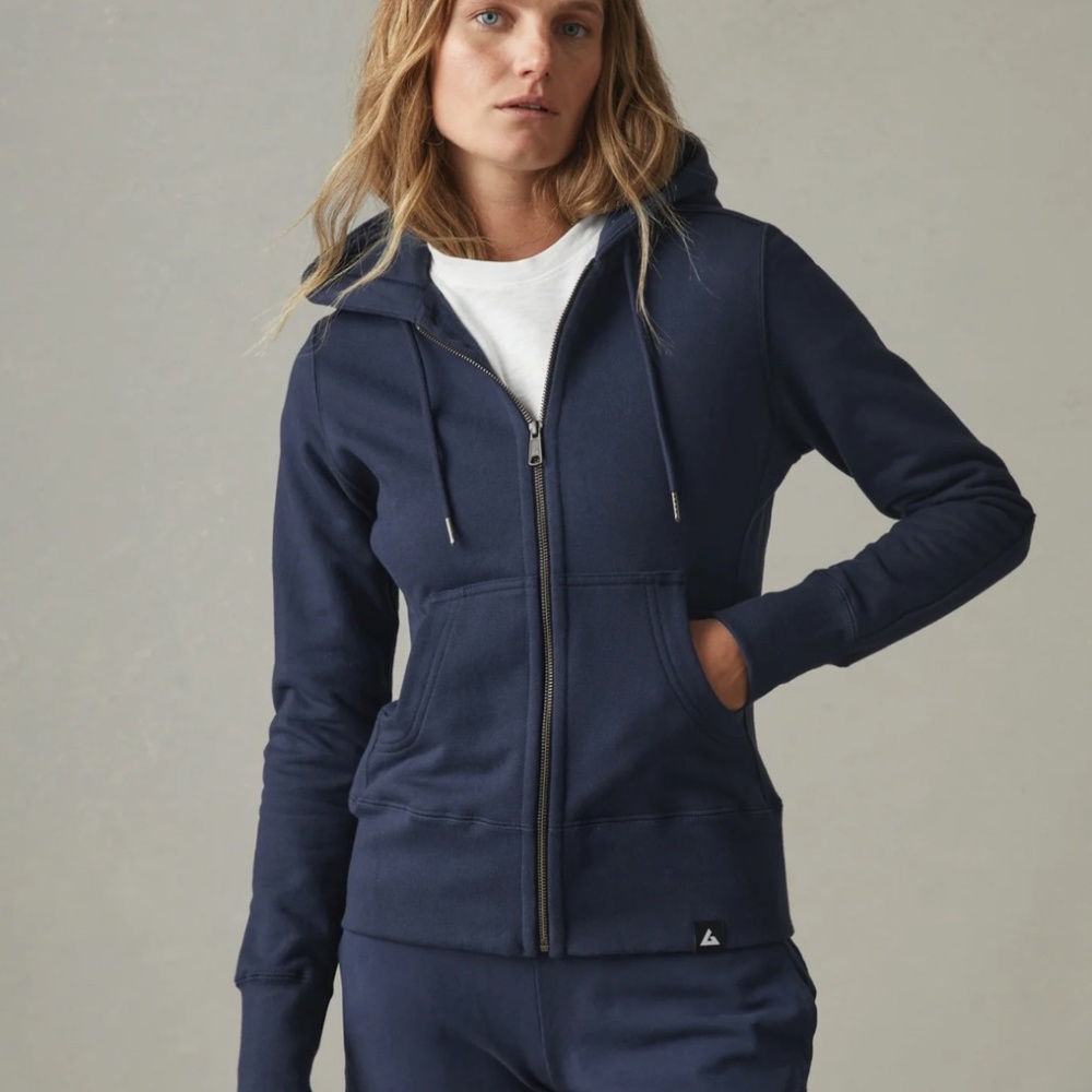 American Giant Women’s Classic Full Zip Hoodie, Sz S, Made in the USA, Navy
